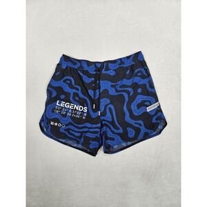 Legends Luka Mens Blue 4-Way Stretch Split-Curve Hem Running Shorts Size Large